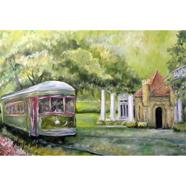 Carolines Treasures Streetcar Next Stop Audubon Park Fabric Placemat - MW1091PLMT