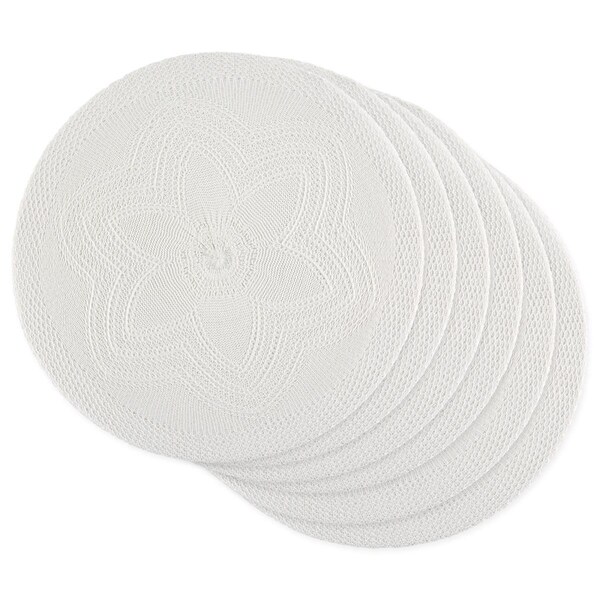 Fastfood White Floral Pp Woven Round Placemat - FA1539485
