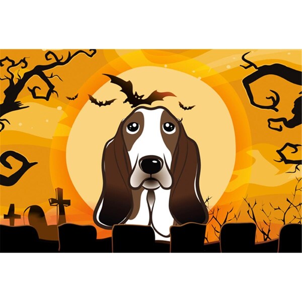 Carolines Treasures Halloween Basset Hound Fabric Placemat - BB1801PLMT