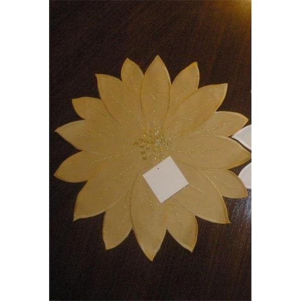 Tapestry Trading Tapestry Trading 12JX-32-004G 17 in. Poinsettia Star Placemat; Gold - 12JX-32/004G