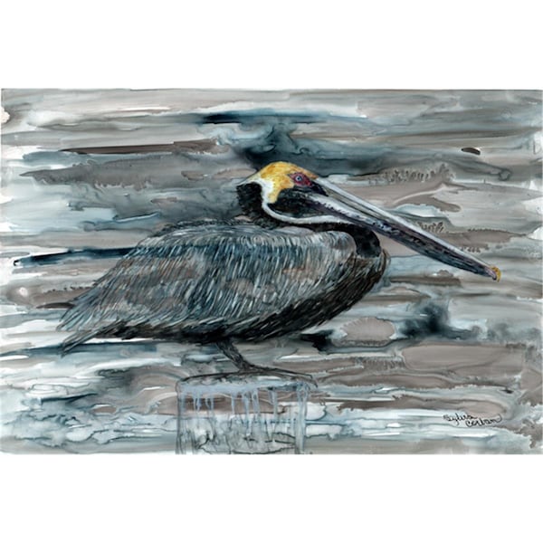 Carolines Treasures Pelican In Grey Fabric Placemat - 8946PLMT