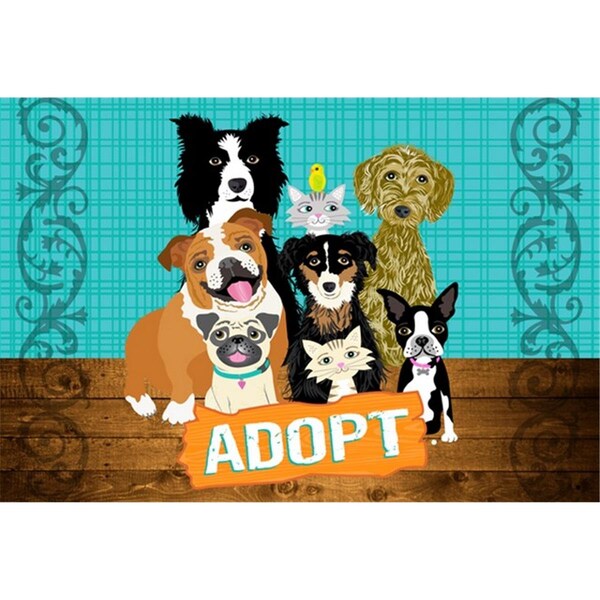 Carolines Treasures Adopt Pets Adoption Fabric Placemat - VHA3007PLMT