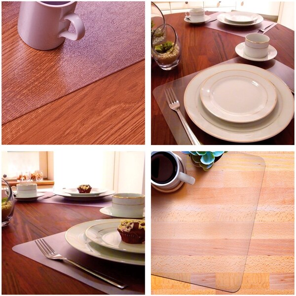 Desktex Place Mat, Heat-Resistant, 18"Wx12"L, 4/PK, Clear PK - FLRFPDE12184RA4