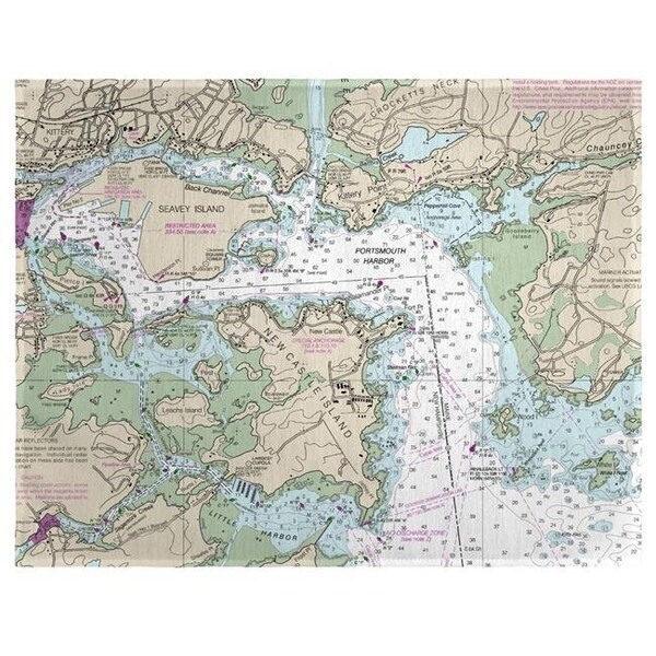 Betsy Drake Betsy Drake PM13283PH 14 x 18 in. Portsmouth Harbor; NH Nautical Map Place Mat - Set of 4 - PM13283PH