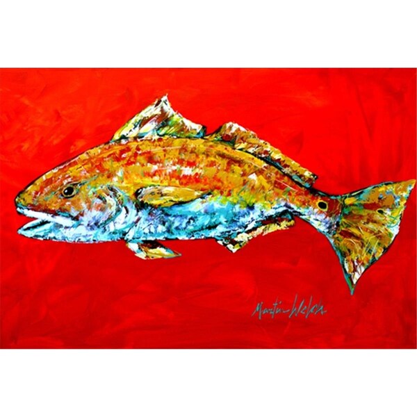 Carolines Treasures Fish - Red Fish Red Head Fabric Placemat - MW1111PLMT