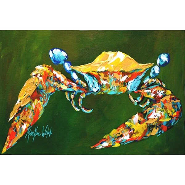 Carolines Treasures Go Green Crab Fabric Placemat - MW1157PLMT