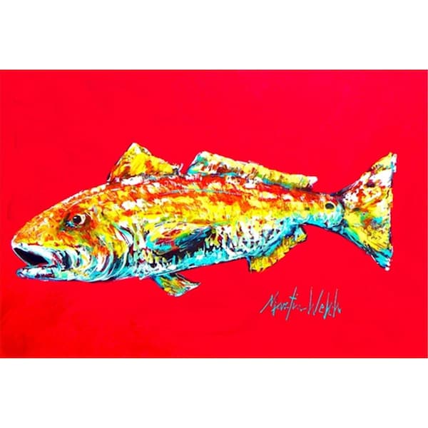 Carolines Treasures Fish - Red Fish Alphonzo Fabric Placemat - MW1084PLMT