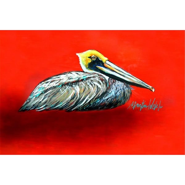 Carolines Treasures Sitting Brown Pelican Fabric Placemat - MW1232PLMT