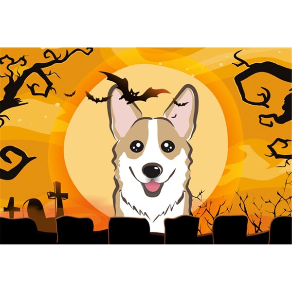 Carolines Treasures Halloween Sable Corgi Fabric Placemat - BB1811PLMT