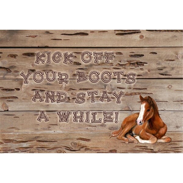 Carolines Treasures Kick Off Your Boots And Stay A While Fabric Placemat - SB3064PLMT