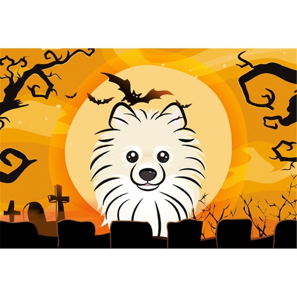 Carolines Treasures Halloween Pomeranian Fabric Placemat - BB1765PLMT