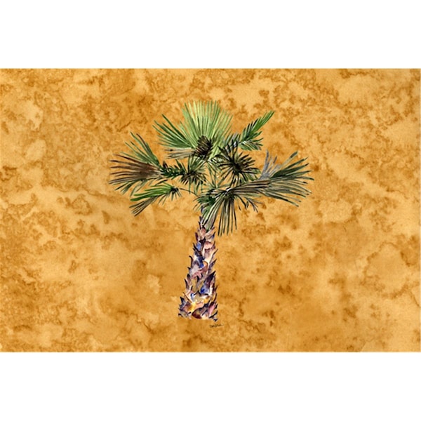 Carolines Treasures Palm Tree On Gold Fabric Placemat - 8706PLMT