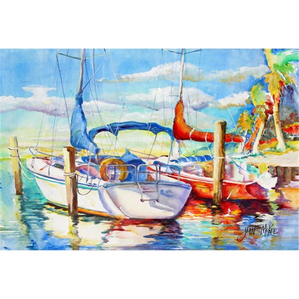 Carolines Treasures Towering Q Sailboat Fabric Placemat - JMK1088PLMT
