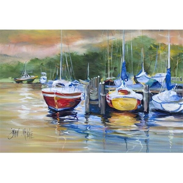 Carolines Treasures Carolines Treasures JMK1086PLMT Up The Creek Sailboat Fabric Placemat - JMK1086PLMT