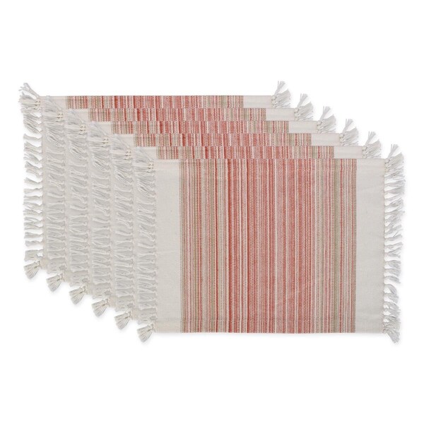 Fastfood Pimento Striped Fringed Placemat - FA2567895