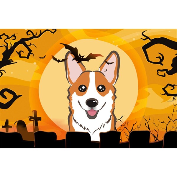 Carolines Treasures Halloween Red Corgi Fabric Placemat - BB1812PLMT