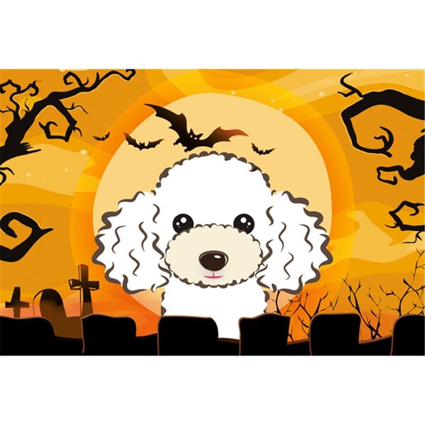 Carolines Treasures Halloween White Poodle Fabric Placemat - BB1815PLMT