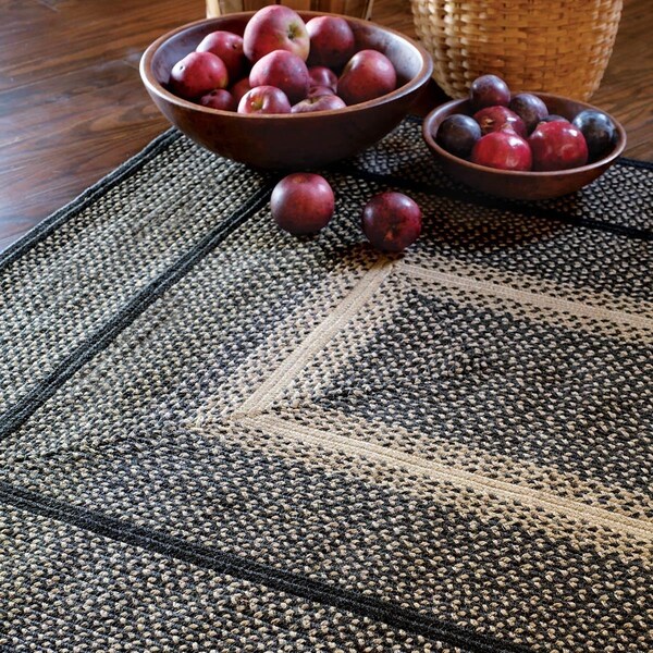 Homespice Decor 13 x 19 in. Manchester Rectangular Placemat - Black Beige & Ivory - set of 4 - 595720