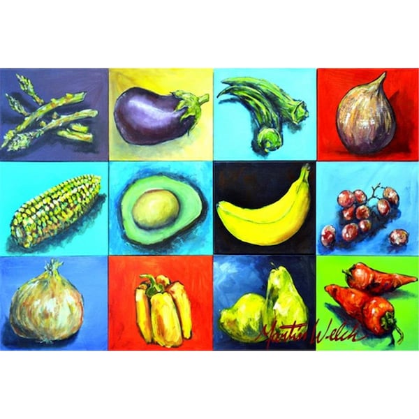 Carolines Treasures Mixed Fruits and Vegetables Fabric Placemat - MW1227PLMT