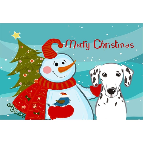 Carolines Treasures Snowman With Dalmatian Fabric Placemat - BB1830PLMT