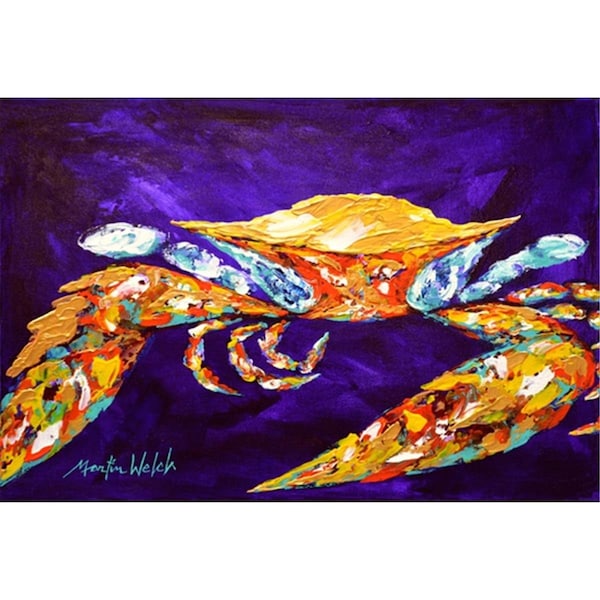 Carolines Treasures The Right Stuff Crab In Purple Fabric Placemat - MW1172PLMT