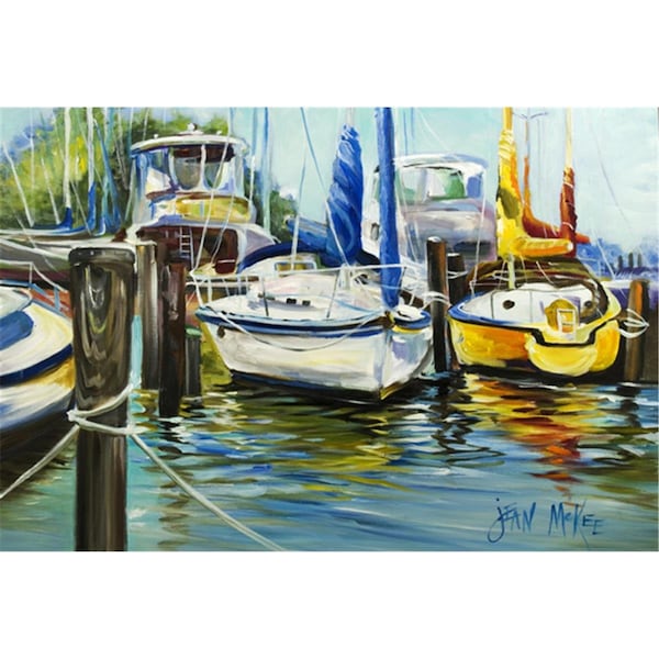 Carolines Treasures Yellow Boat Ii Sailboat Fabric Placemat - JMK1085PLMT