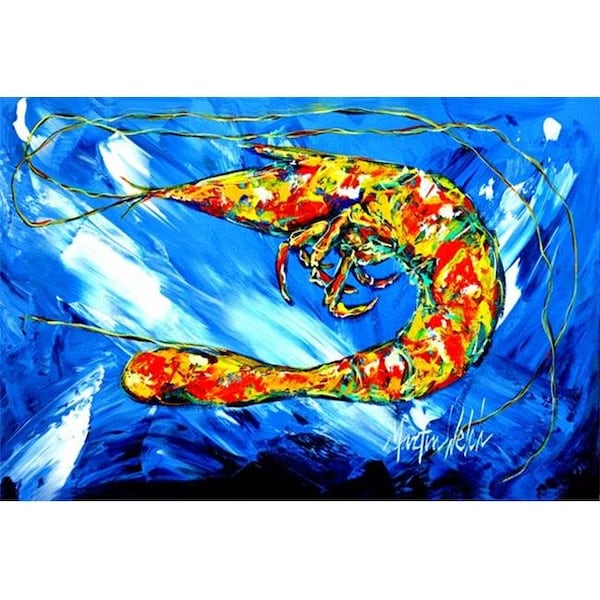 Carolines Treasures Carolines Treasures MW1226PLMT Ice Blue Shrimp Fabric Placemat - MW1226PLMT