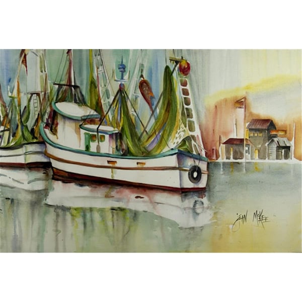 Carolines Treasures Ocean Springs Shrimper Fabric Placemat - JMK1068PLMT