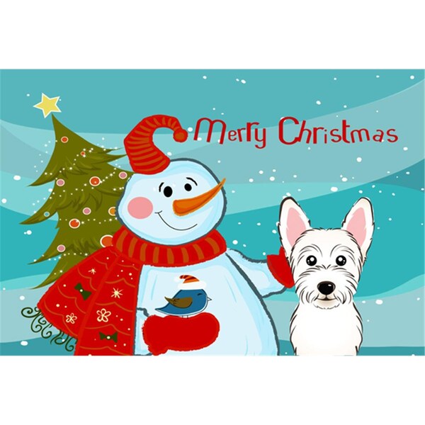 Carolines Treasures Snowman With Westie Fabric Placemat - BB1846PLMT