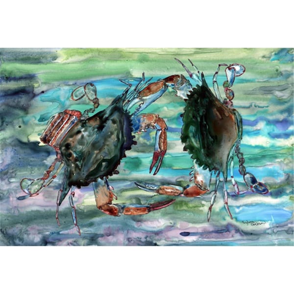 Carolines Treasures Watery Teal And Purple Crabs Fabric Placemat - 8954PLMT
