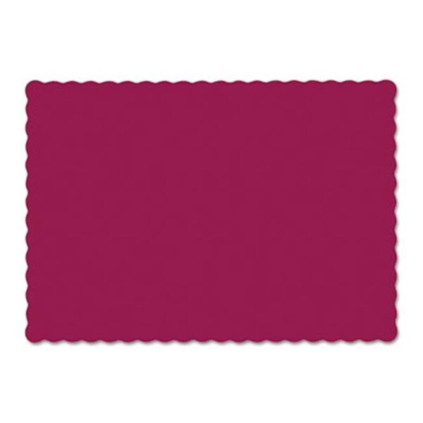 Hfm Hfm 310524 Solid Color Scalloped Edge Placemats - Burgundy - 310524