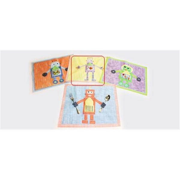 Little Acorn Purple robot placemat - S11T09