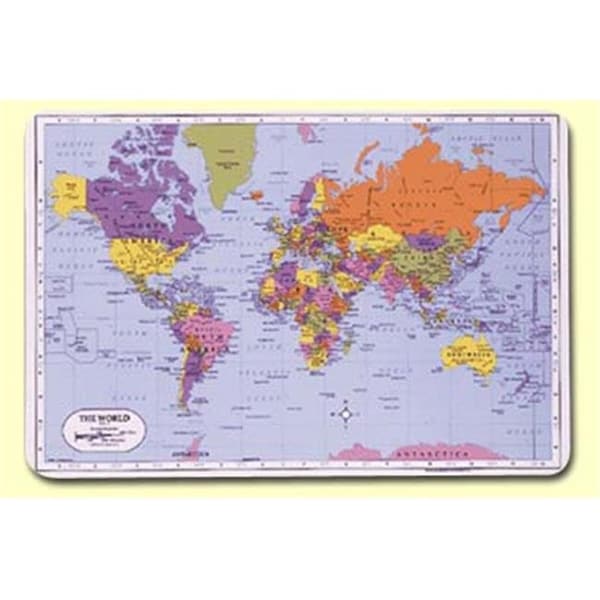Painless Learning Painless Learning JDR-2 World Placemat - Pack of 4 - JDR-2