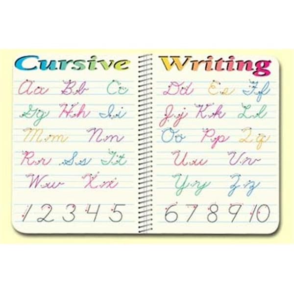 Painless Learning Painless Learning CUR-1 Cursive Writing Placemat - Pack of 4 - CUR-1
