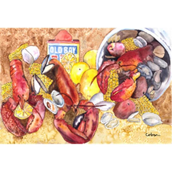Carolines Treasures Lobster Lobster Bake With Old Bay Seasonings Fabric Placemat - 8719PLMT