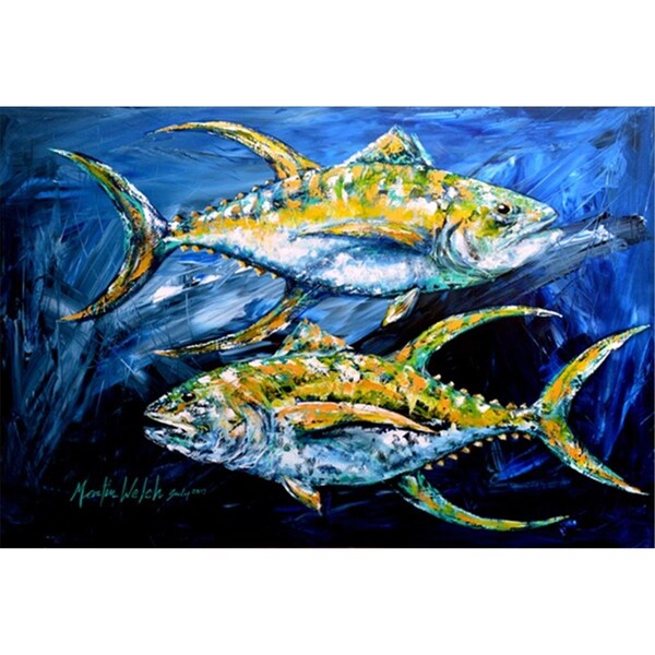 Carolines Treasures Fish - Tuna Tuna Blue Fabric Placemat - MW1125PLMT