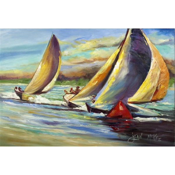 Carolines Treasures Knost Regatta Pass Christian Sailboats Fabric Placemat - JMK1057PLMT