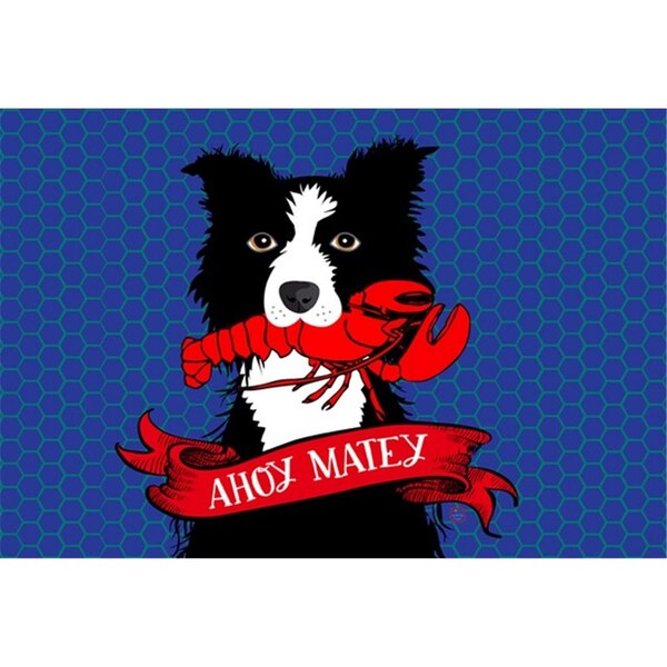 Carolines Treasures Ahoy Matey Nautical Border Collie Fabric Placemat - VHA3011PLMT
