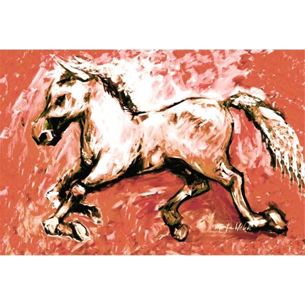 Carolines Treasures Shadow The Horse In Red Fabric Placemat - MW1170PLMT