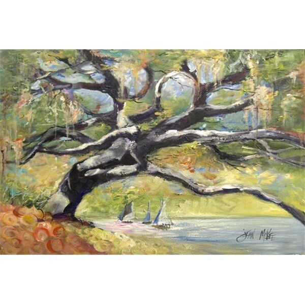 Carolines Treasures Carolines Treasures JMK1132PLMT Oak Tree On The Bay With Sailboats Fabric Placemat - JMK1132PLMT