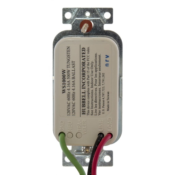 Sensor de ocupación Hubbell Wiring Device-Kellems, PIR, 1200 pies cuadrados, blanco - WS1001NW