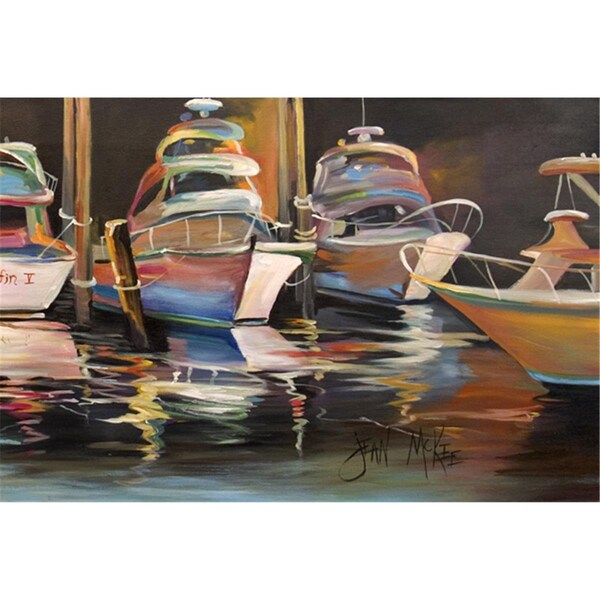 Carolines Treasures Sea Chase Deep Sea Fishing Boats Fabric Placemat - JMK1076PLMT