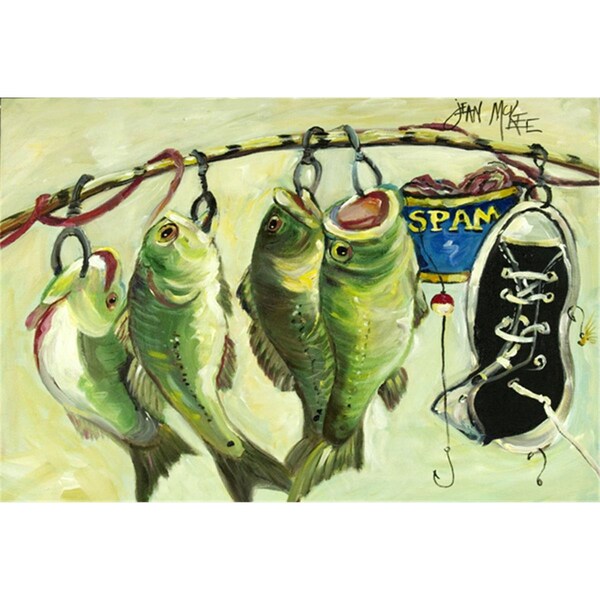 Carolines Treasures Recession Food Fish Caught With Spam Fabric Placemat - JMK1113PLMT