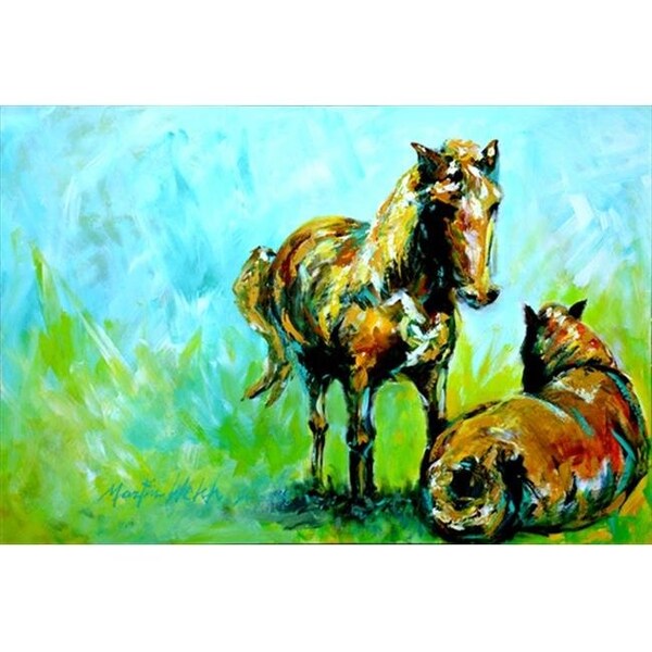 Carolines Treasures Carolines Treasures MW1126PLMT Horse Grazin Fabric Placemat - MW1126PLMT
