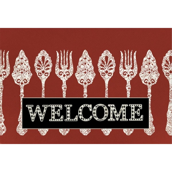 Carolines Treasures Serving Spoons Welcome Fabric Placemat - SB3090PLMT