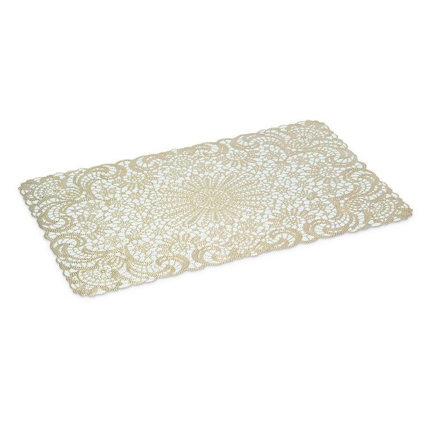 Believercreyente 13 x 18 in. Plastic Lace Placemat, Gold - BE2456952
