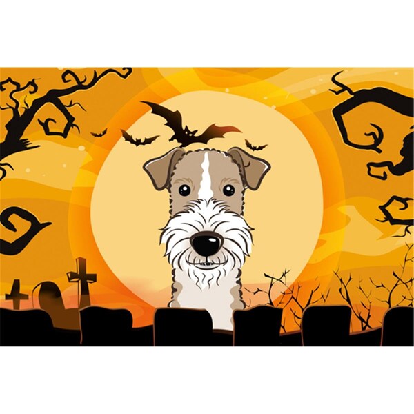 Carolines Treasures Halloween Wire Haired Fox Terrier Fabric Placemat - BB1805PLMT