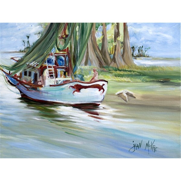 Carolines Treasures Jeannie Shrimp Boat Fabric Placemat - JMK1060PLMT