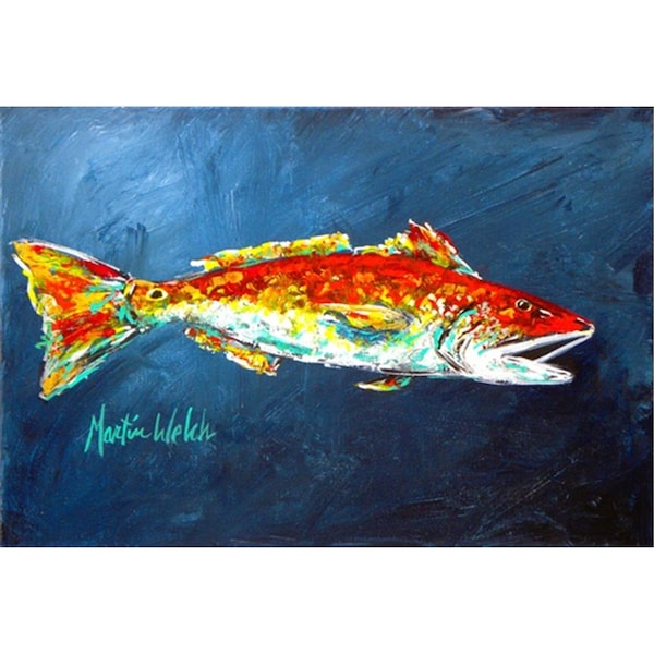 Carolines Treasures Fish - Red Fish Red For Jarett Fabric Placemat - MW1093PLMT