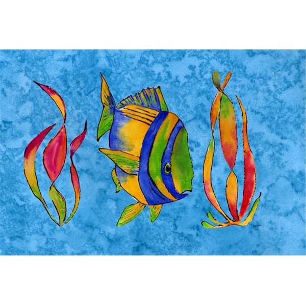 Carolines Treasures Carolines Treasures 8713PLMT Troical Fish And Seaweed On Blue Fabric Placemat - 8713PLMT